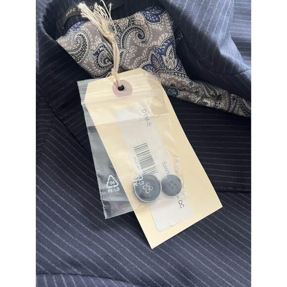 J. Hilburn Vitale Barberis Canonico Wool Mens Blazer Navy Stripe 38R - Picture 7 of 15